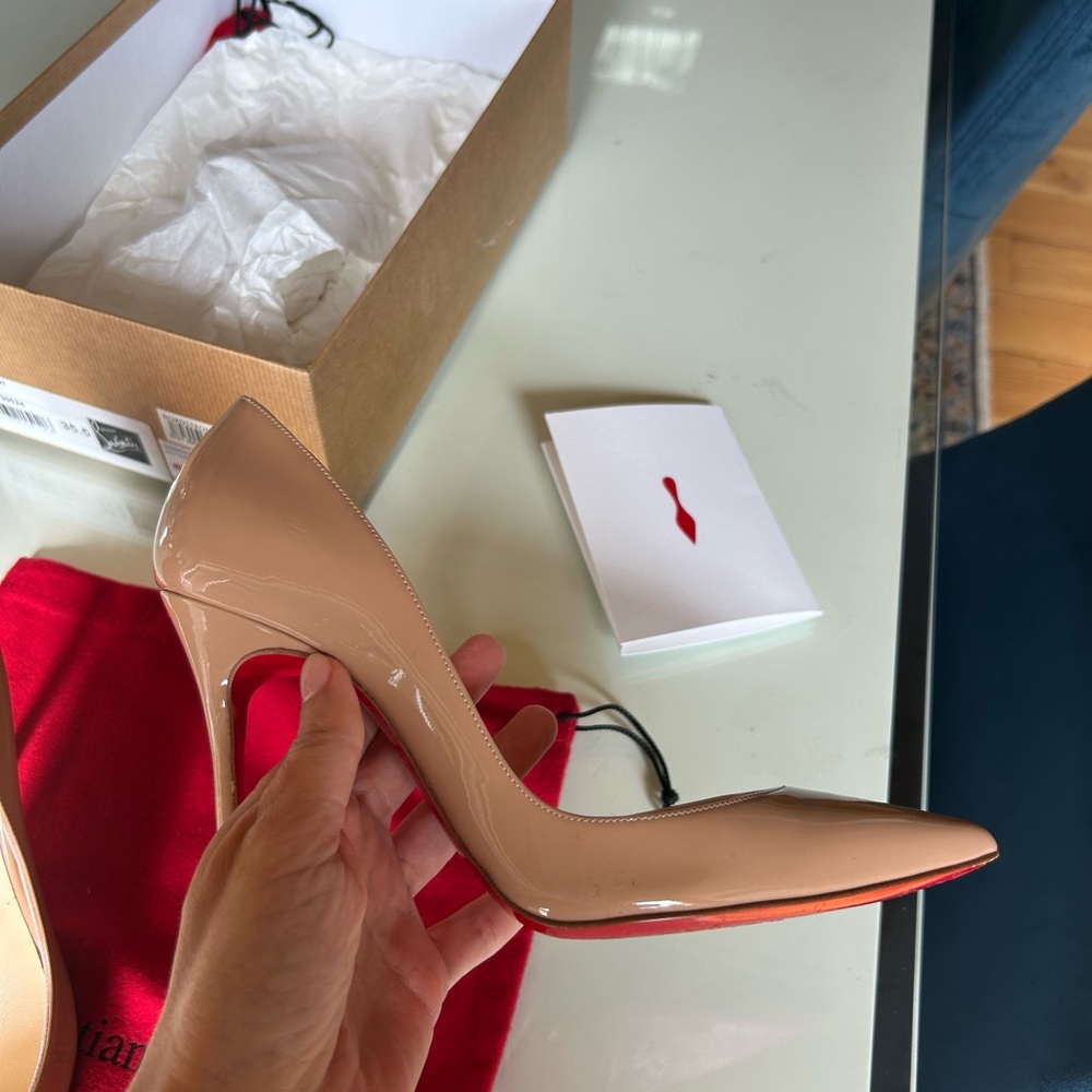 Christian Louboutin Nude Patent Leather Heels size 35.5